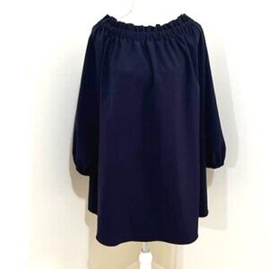 Ixiah Navy Blue Off The Shoulder Tent Mini Dress Tunic